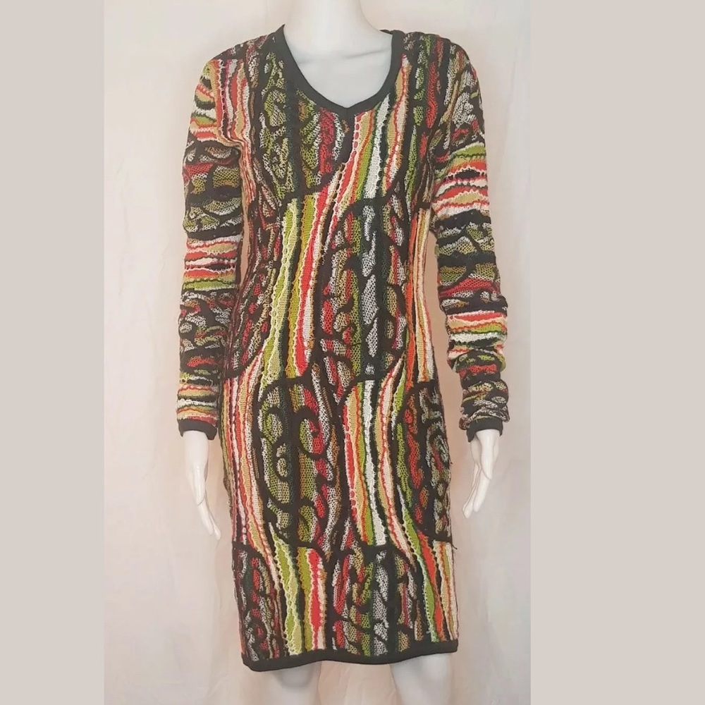 Vintage Coggi Sweater Multicolor Dress Size M